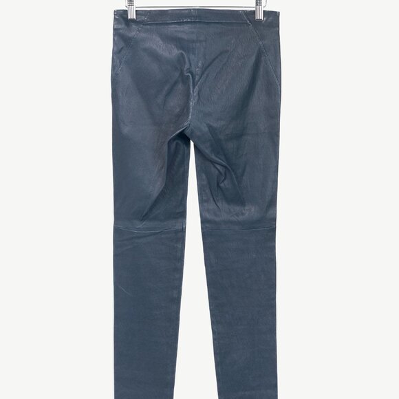 Brunello Cucinelli AW/15 Navy Stretch-Nappa Leather Leggings - Picture 2 of 11